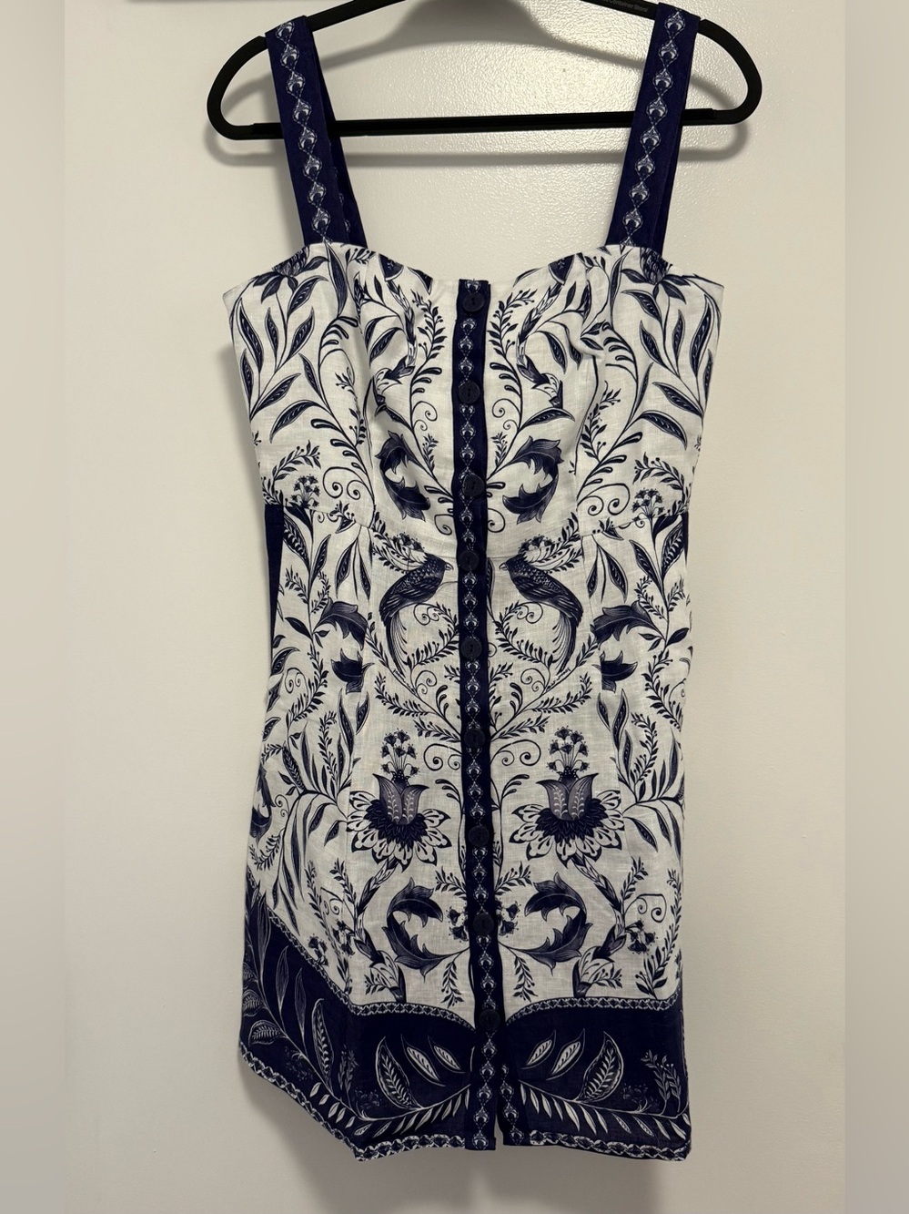 NWT Farm Rio Nina Mini dress White and Navy Floral Print